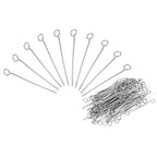 PATIKIL 200Pcs 304 Stainless Steel Jewelry Eye Pins 26mm 22 Gauge Silver Open Eye Pins for Jewelry Making DIY Craft Necklaces Bracelets Earrings - color: Silver, size: 26mm
