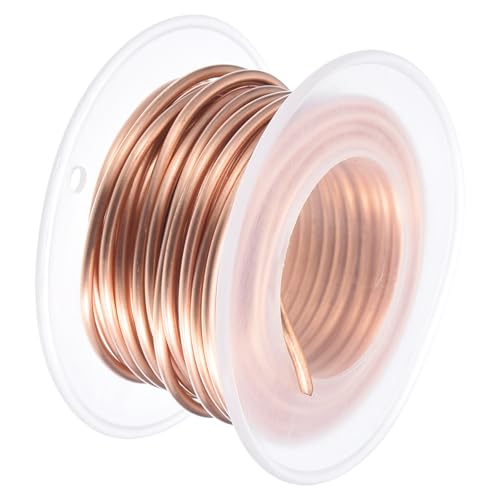 uxcell Soft Copper Wire (12 Gauge, 16.4 FT), 99.9% Pure Bare Copper Wire 2mm Solid Craft Wire for DIY Crafting Gardening Decoration (5Meter) - size: 12 Gauge x 16.4 FT