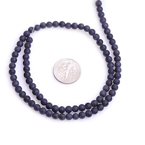 4mm Blue Sandstone Frosted Matte Unpolished Round Spacer Beads for Jewelry Making Strand 15 inch - color: Blue Sandstone, size: 4mm