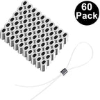 Clear Invisible Hanging Wire 0.9mm Up to 60lbs, 656Feet(200M) Strong Nylon Thread for Beading Sewing Ornaments with 60Pcs Aluminum Crimping Sleeves, Hanging Kit for Picture Frame, String Light