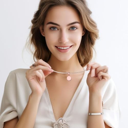 Psyqtsuary 100 pcs Bails for Jewelry Making Silver on Flat Pad Bails Round Pendants Charms Connector Hanger Glue On Pendant Bail Jewelry Bail - color: Rose Gold