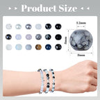 DUQGUHO 8mm Black Beads for Bracelets Black and White Glass Beads for Jewelry Making Glass Round Bead Necklaces DIY Crafts Kit 360PCS - color: 1-Black