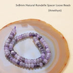 ICAI Beads 5x8mm Natural Rondelle Spacer Loose Beads for Jewelry Making DIY Crafts Design 1 Strand 15" APPR (Amethyst) - color: Amethyst, size: 5x8
