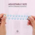 Crystal Vibe 8mm Beaded Bracelets For Women Men - Healing Crystal Bracelet - Adjustable Size - color: aquamarine