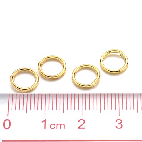 Kissitty 50g Golden Plated Brass Open Jump Rings 8x1mm Round Chainmail Jewelry Making Connectors (About 360pcs) - color: Golden-1#8mm