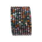 BEADIA Natural Indian Agate Short Cylinder Beads 2x3mm 155pcs Tube Loose Semi Gemstone Beads for Jewelry Making Design - color: Indian Agate