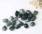 MAIBAOTA Moss Agate Crystals Bulk Tumbled Polished Natural Gemstones for Vase - color: Green-moss Agate Stone, size: 100 g