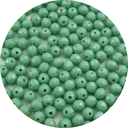 400pcs 4mm Crystal Glass Beads Faceted Rondelle Glass Spacer Beads for Bracelets Necklace Pendants Earrings Key Chains Jewelry Making(Mint Green Porcelain) - color: Mint Green Porcelain, size: 4mm