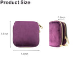 Double Layer Travel Jewelry Case, Small Soft Velvet Jewelry Organizer Pouch for Necklaces Earrings Rings Bracelets, Portable Travel Jewelry Storage Box for Women
