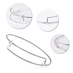 UPINS 60Pcs Expandable Blank Bangle Bracelets Adjustable Wire Bracelets for DIY Jewelry Making, Silver - color: Silver