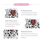 925 sterling silver Bead Charm for Pandora bracelets and Necklaces - Cute Heart Animal Ocean Pendant Bead Charms with Cubic Zirconia Mother's Day Jewelry Making DIY Gifts for Women Wife/Girlfriend - color: Love Mom Heart Charm