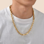 VNOX Paperclip Necklace for Men Women, 4.5/6.5/7mm Solid Diamond-Cut Chunky Stainless Steel Anchor Link Chain Mens Necklaces Jewelry Gifts, 18/20/22/24 Inchs - style: 7MM-Gold