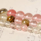 About 60pcs 6mm Natural Stone Beads Fire Cherry Quartz Beads Energy Crystal Power Gemstone for Jewelry Making, DIY Bracelet Necklace - color: Fire Cherry Quartz, size: 6mm