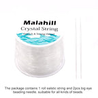 Elastic String Cord for Jewelry Making Bracelet Beading Thread,Stretchy String for Bracelets with 2 Pcs Beading Needles Beading Cord Clear 0.8mm - size: Clear 0.8mm
