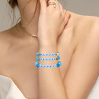 Looconi 1400pcs Blue Acrylic Letter Alphabet Beads 7x4mm and Heart Star Beads for Jewelry Making - color: BlueLetter