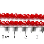 Perlin Czech Bohemian Crystal Glass Beads Faceted Round 4mm 90 Pieces Loose Spacer 1 Strand Beads for DIY Jewelry Earrings Necklace Bracelet Making (Red Opaque) - color: Red opaque