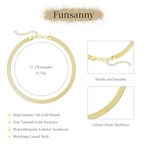 Gold Necklace for Women - Chunky 14K Gold Plated Chain Necklace Cuban Link Paperclip Chain Herringbone Statement Choker Necklace for Women Simple Trendy Jewelry Gifts - style: 6mm-snake chain-gd