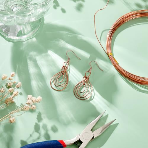 BENECREAT 19.7Ft Square Copper Wire, 21 Gauge Pure Copper Wire, Craft Wire for Jewelry Making, Gem Metal Wrap, Garden, Sculpting, Armature, Half Hard - size: 21 Gauge