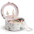 VLANDO Gifts for Girl, Musical Jewelry Box for Girls, Small Kid Music Box with Ballerina, Gifts for Christmas Girls Kids - Christmas White - color: E.Christmas White