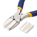 BENECREAT Double Nylon Jaw Pliers Flat Nose Pliers with Adhesive Jaws for DIY Jewelry Making Hobby Projects, Blue - color: Blue