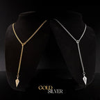 18K Gold Plated Knight's Shield Slip Chain for Women - color: Stainless Steel, size: 27''