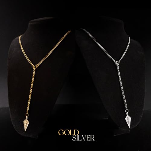 18K Gold Plated Knight's Shield Slip Chain for Women - color: 18KGold-Plated, size: 27''