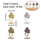 SUPERFINDINGS 40 Sets Tibetan Style Leaf Toggle Jewelry Clasps 4 Colors Necklace Toggle Clasp Alloy Metal T-bar Closure Clasps for Necklace Bracelet Jewelry Making DIY Craft,1.42x0.87x0.18Inch
