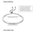 WOWORAMA Adjustable Slider Bracelets for Women Bar Friendship Bangle Bracelet for Women Gold/White Gold/Rose Gold Bolo Bracelet - color: Slim Bar-White Gold