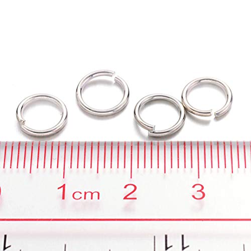 KISSITTY About 360pcs/50g Platinum Plated Brass Open Jump Rings 8x1mm Round Chainmail Jewelry Making Connectors - color: Platinum#8mm