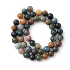 6mm 60pcs DIY Natural Indian Agate Stone Beads Round Healing Crystal Gemstone Loose Beads for Jewelry Making Handmade Bracelet Necklace - color: Indian Agate, size: 6mm