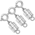 S925 Sterling Silver Magnetic Necklace Clasps and Closures, Magnetic Clasps for Necklaces,Magnetic Clasp Converter for Jewelry Making Supplies (3silvery) - color: 3silvery