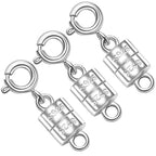 S925 Sterling Silver Magnetic Necklace Clasps and Closures, Magnetic Clasps for Necklaces,Magnetic Clasp Converter for Jewelry Making Supplies (3silvery) - color: 3silvery