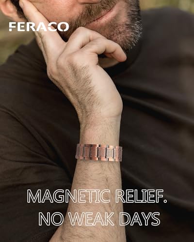 Feraco Copper Bracelet for Men 3X Strength,Magnetic Therapy Bracelet Copper Jewelry with Powerful 3800 Gauss Magnets - style: Celtic Knot