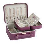 Large Jewelry Case Organizer - Travel Jewelry Box and Portable Case, Burgundy Red - color: A Exquisite Wine Red