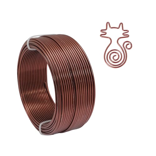 12 Gauge Aluminum Craft Wire, 2mm×30Yards Bendable Metal Craft Wire for Bonsai Plant Stand, Doll Skeletons, Wire Sculpture, Jewelry Making and Home Decorations (Bronze) - color: Bronze