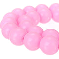 RUBYCA Round Opaque Painted Druk Czech Glass Beads Bulk Jewelry Making Supplies Strand (Pink, 4mm) - color: Baby Pink, size: 4mm