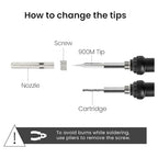 Soldering Iron Kit 60W Adjustable Temperature 5-in-1 Electronics Repair Kit, Solder Wire, Stand, Sponge & Rosin Flux, Fast Heating Soldering Tool for Desoldering, DIY, Circuit Board, Electrical Repair - color: Soldering Iron Kit 7