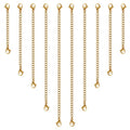 Necklace Extenders, 10Pcs Stainless Steel Gold Necklace Bracelet Anklet Extension Chains with Lobster Clasps and Closures for Jewelry Making - color: Gold