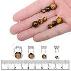 AD Beads Natural Gemstone Round Loose Beads 15" for Bracelet Necklace Earrings Jwelery Making Crafts DIY (4mm, Yellow Tiger Eye) - color: Yellow Tiger Eye, size: 4mm