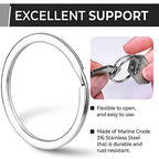CREST Surgical and Marine Grade Stainless Steel Split Ring for Keychains SS316L Key Rings for Car Keys - color: 25-pack Large