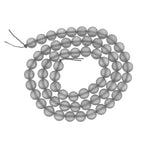 uxcell Matte Crystal Glass Beads 6mm Synthetic Frosted Shining Semi-Precious Round Loose Beads Synthetic Moonstone for Jewelry Making DIY Bracelet, Gray Silver - color: Gray Silver, size: 6mm