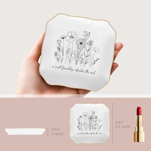 LITTLEBIGGER Friendship Gifts for Women – Jewelry Dish, A Sweet Friendship Refreshes The Soul – Proverbs 27:9 – Mothers Day Gifts – Friend Birthday Gifts for Women - style: Friendship - D