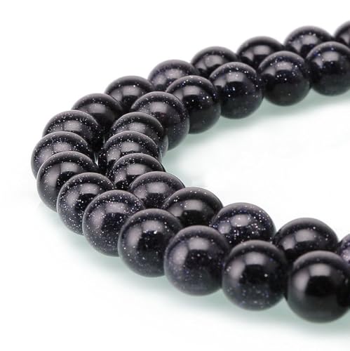 90pcs Adabele Blue Goldstone Sandstone Gemstone 4mm (0.16 Inch) Small Round Beads Gem Stone Spacer for DIY Craft Jewelry Making GS6-4 - color: Blue Goldstone/Imitated Sandstone, size: 4mm (90pcs/1 Strand)