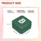 PATIKIL Travel Jewelry Case,B Initial Small Travel Jewelry Box Organizer Rings Earrings Storage Case Personalized Gifts for Women Girls Birthday Christmas Bridesmaid Gifts,Dark Green - style: B