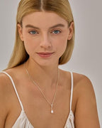 Pearl Necklace for Women- 14K Gold-plated/White Gold-plated Dainty Pearl Necklace for Women - color: Gold CZ pearl 374