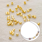 1400 Pieces Brass Tube Crimp Beads Wire Guardians Crimp Bead Knot Covers Bead Tips Knot Covers for DIY Bracelets Necklaces Jewelry Making Crafts Supplies(Gold) - color: Gold