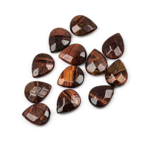 Cherry Blossom Beads Red Tigereye Faceted 12x15mm Top Drilled Teardrop - 12 pcs/ 8 inch Strand - color: Red Tiger Eye