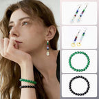 500Pcs Deep Green 6mm Glass Beads for Bracelets Necklaces, Round Crystal Glass Beads for DIY Crafts Jewelry Making Kits Bracelet Earring (Deep Green) - color: Deep Green