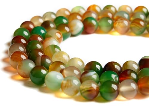 100pcs 8mm Peacock Agate Beads Natural Gemstone Beads Round Loose Beads for Jewelry Making - color: Peacock Agate, size: 8mm