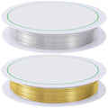 2pcs 20 Gauge Copper Wire for Jewelry Making, 0.8mm Metal Bendable Wire, 17.06 Feet Flexible Craft Wire for Home Decor, Sculpture, DIY - Silver, Gold